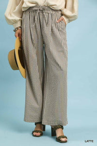 Striped Wide-Leg Pants