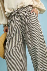 Striped Wide-Leg Pants