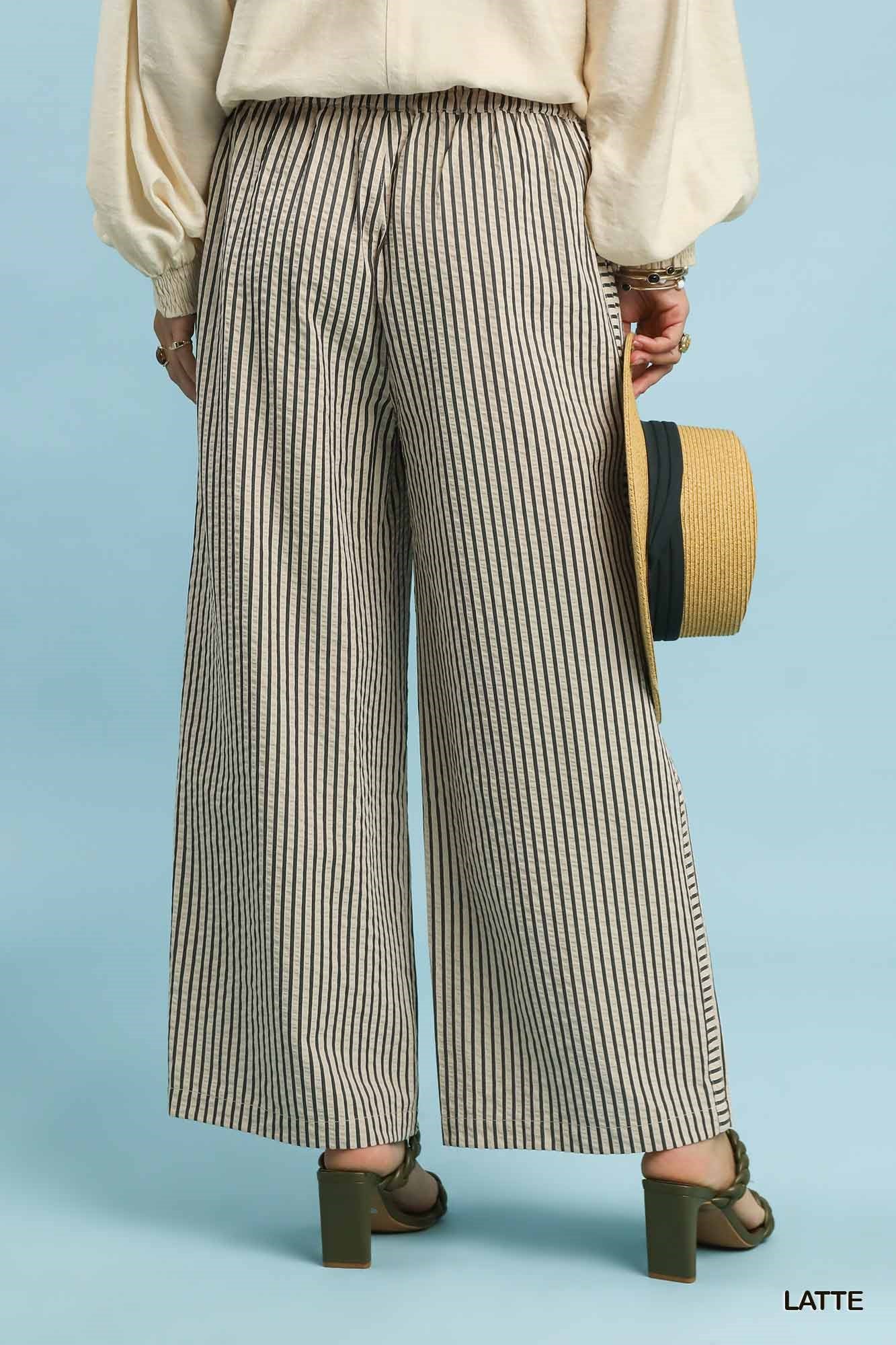 Striped Wide-Leg Pants