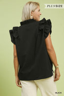 Black Flutter Sleeve Top