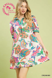 Paisley Collared Mini Dress