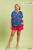 Abstract Button-Up Blouse