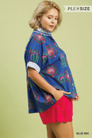 Abstract Button-Up Blouse