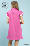 Henley Flutter Sleeve Dress