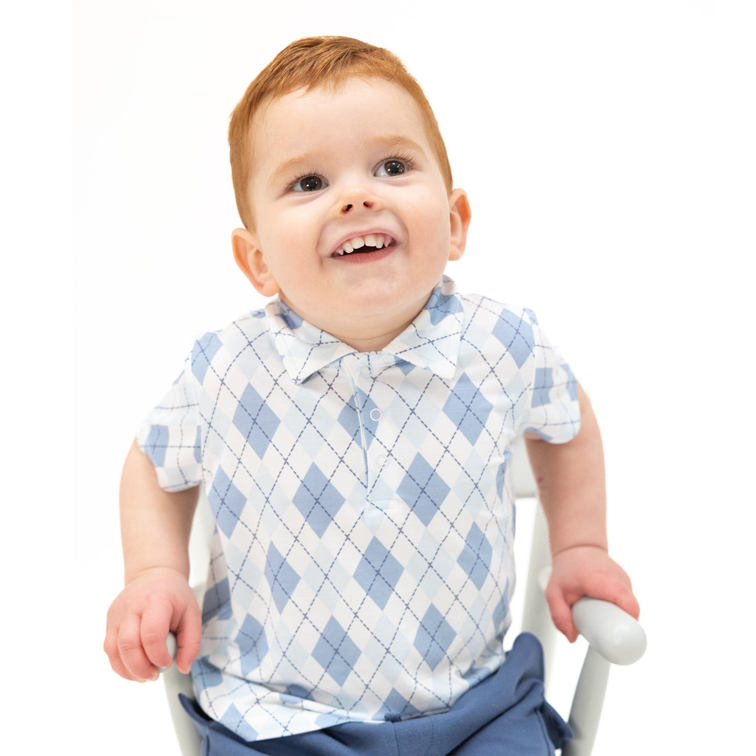 Blue Argyle Polo Set