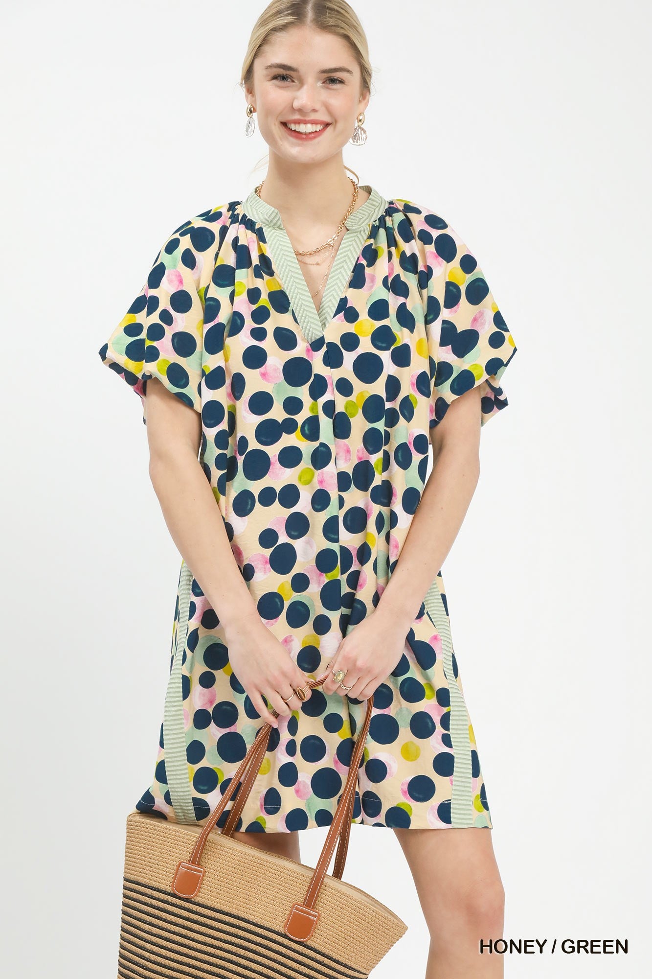 Flowy Polka Dot Mini Dress