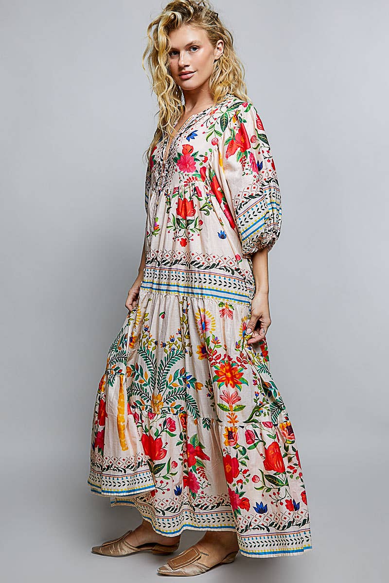 Boho Deep V Maxi Dress