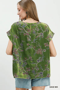 Floral Velvet Top
