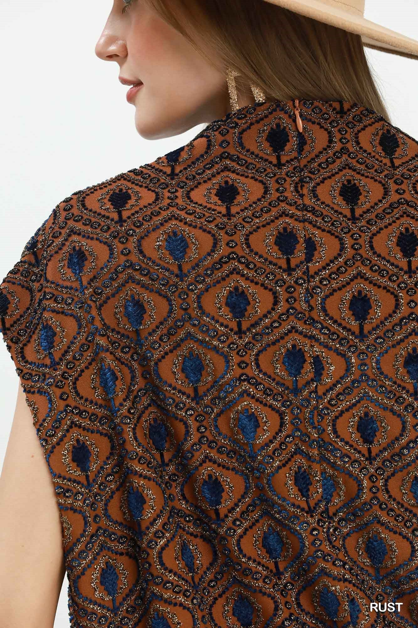 Velvet Mock Neck Blouse