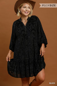 Burnout Velvet Mini Dress
