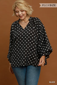 Full Sleeve Polka Dot Blouse