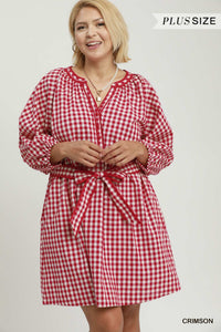 Gingham Tie-Waist Mini Dress