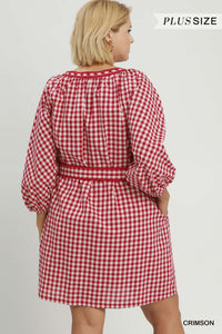 Gingham Tie-Waist Mini Dress
