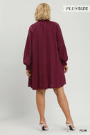 Satin Tie-Neck Mini Dress