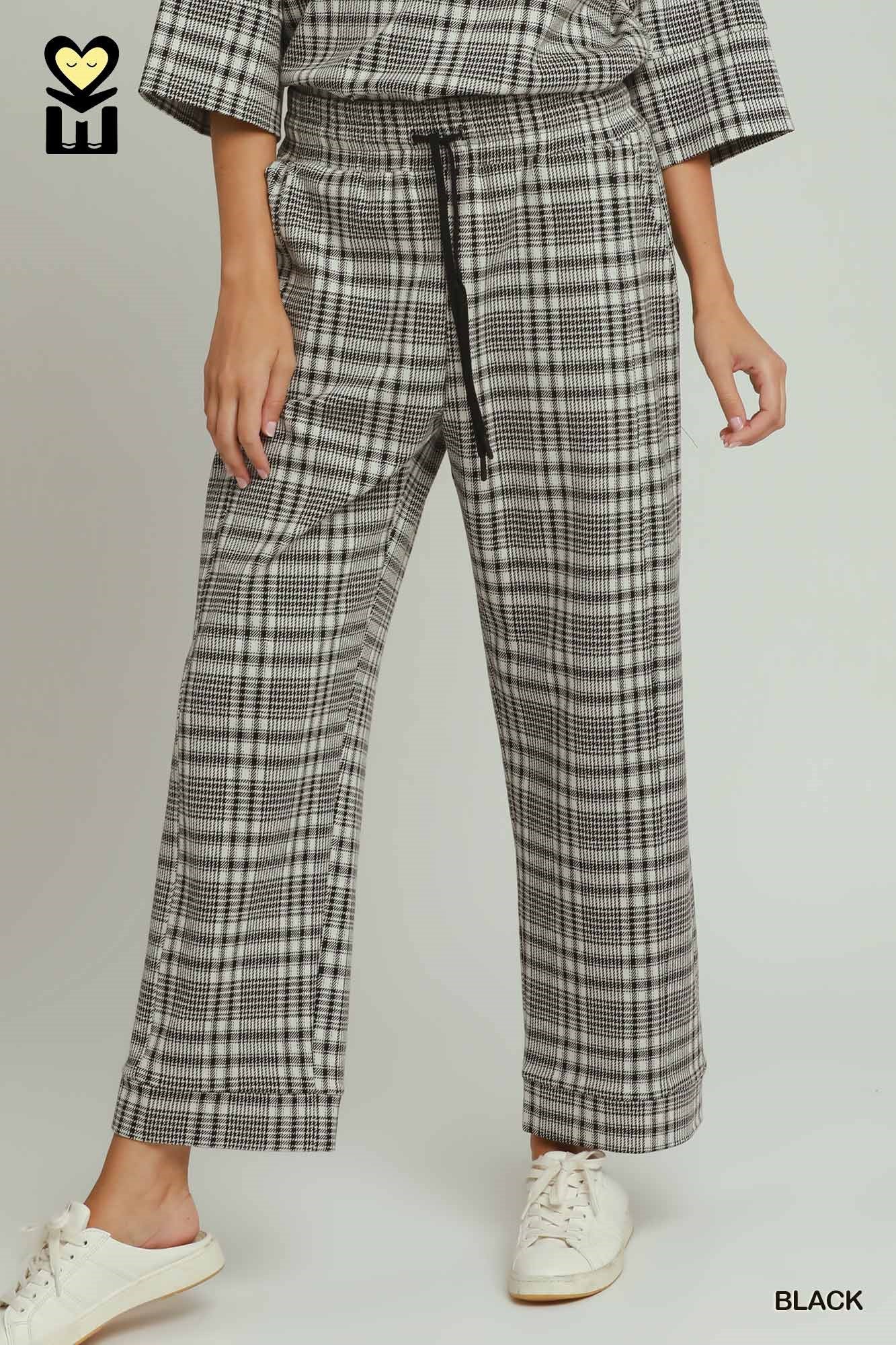 Plaid Straight Leg Pants
