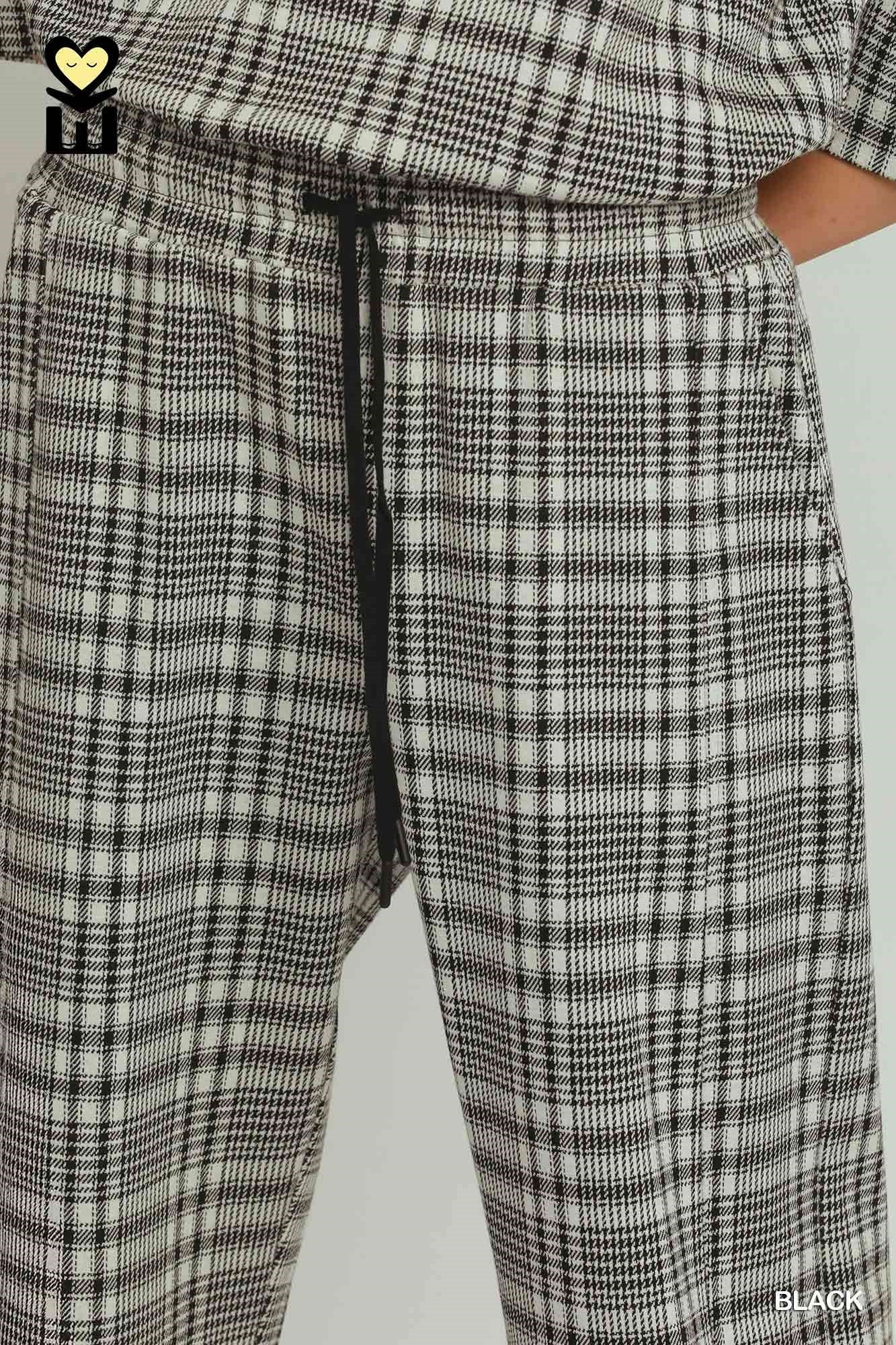 Plaid Straight Leg Pants