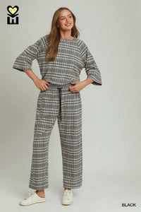 Plaid Straight Leg Pants