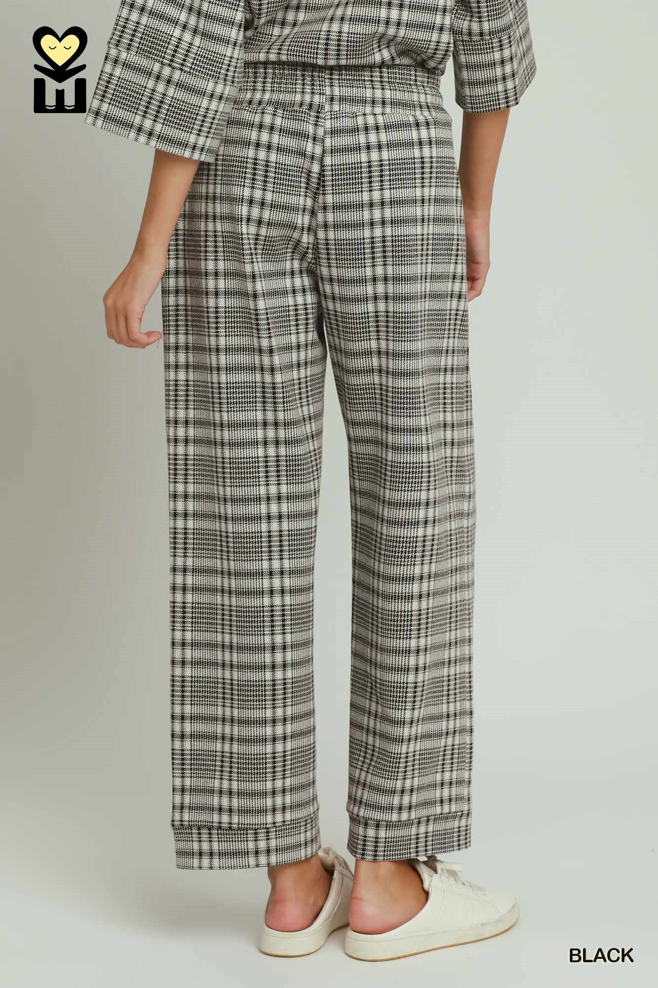 Plaid Straight Leg Pants