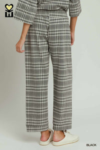 Plaid Straight Leg Pants
