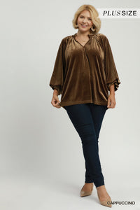 Velvet Polka Dot Blouse