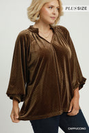 Velvet Polka Dot Blouse