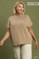 Short Sleeve Mock Neck Sweater
