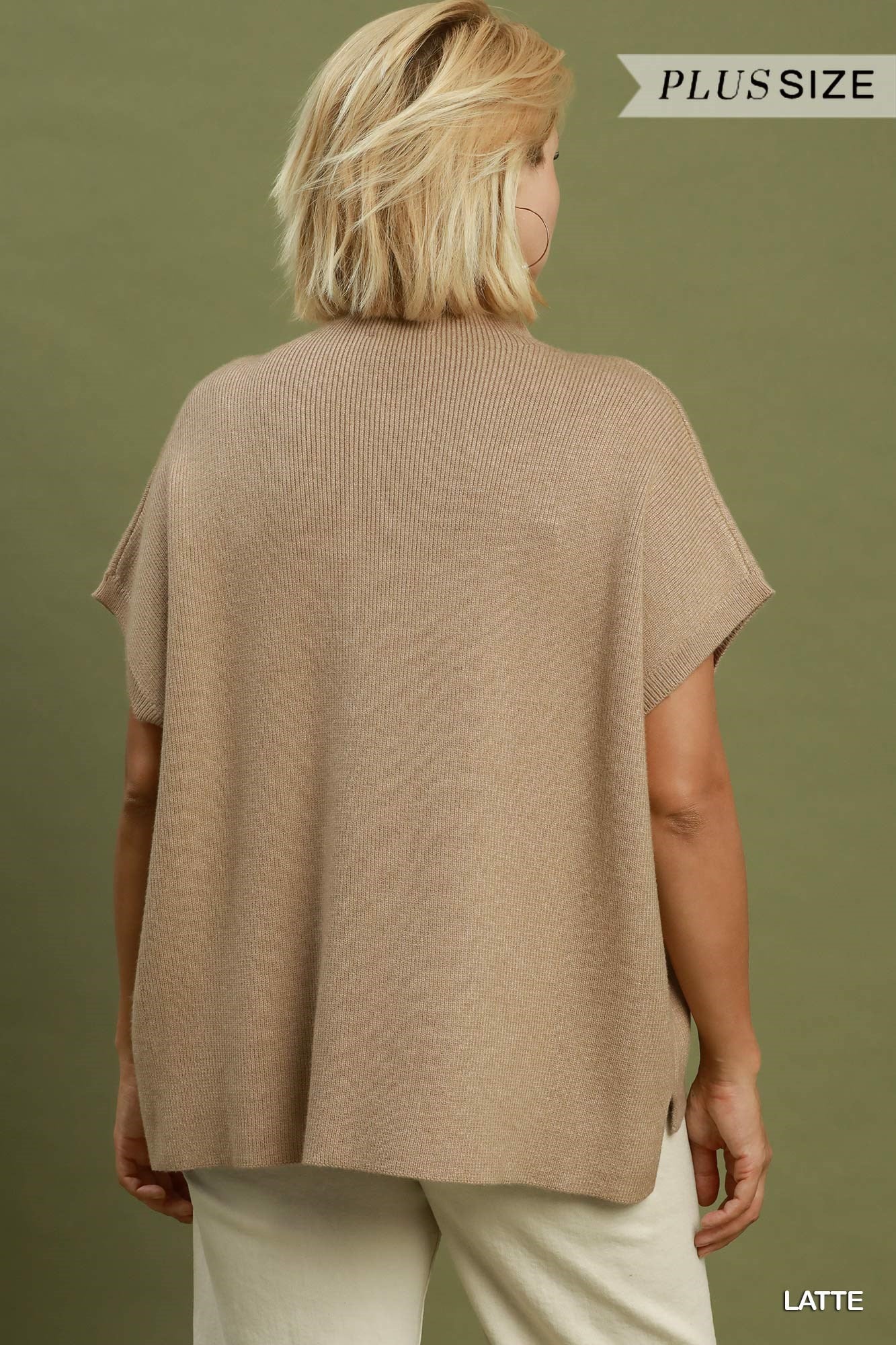 Short Sleeve Mock Neck Sweater