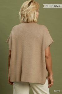 Short Sleeve Mock Neck Sweater