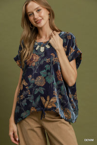 Floral Velvet Top
