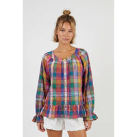 Plaid Ruffle Top