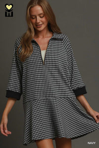 Gingham Henley Dress