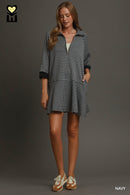 Gingham Henley Dress