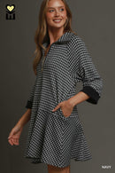 Gingham Henley Dress