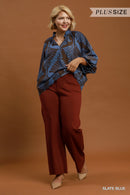 Leaf Colorblock Blouse