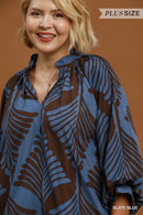 Leaf Colorblock Blouse