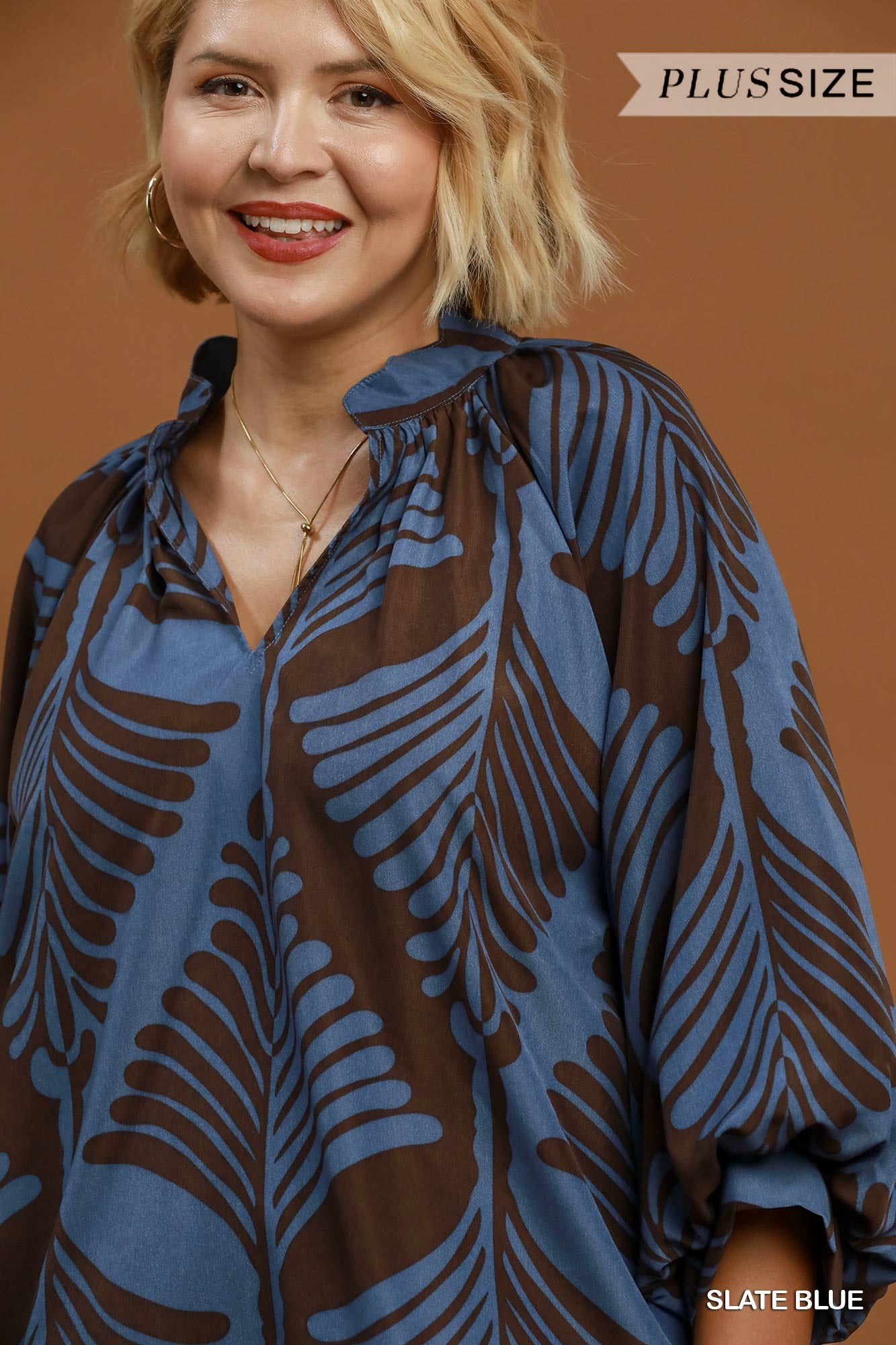 Leaf Colorblock Blouse