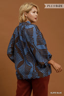 Leaf Colorblock Blouse