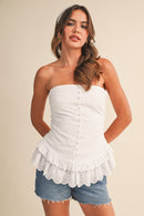 Lace Hem Tube Top