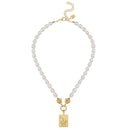 1 Bam Bird Mahjong Tile Pearl Necklace