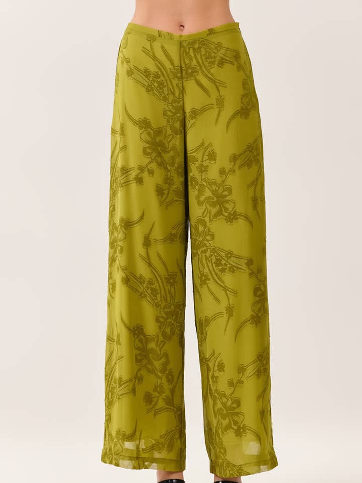 Floral Jacquard Pants