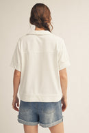 Collared American Flag Top