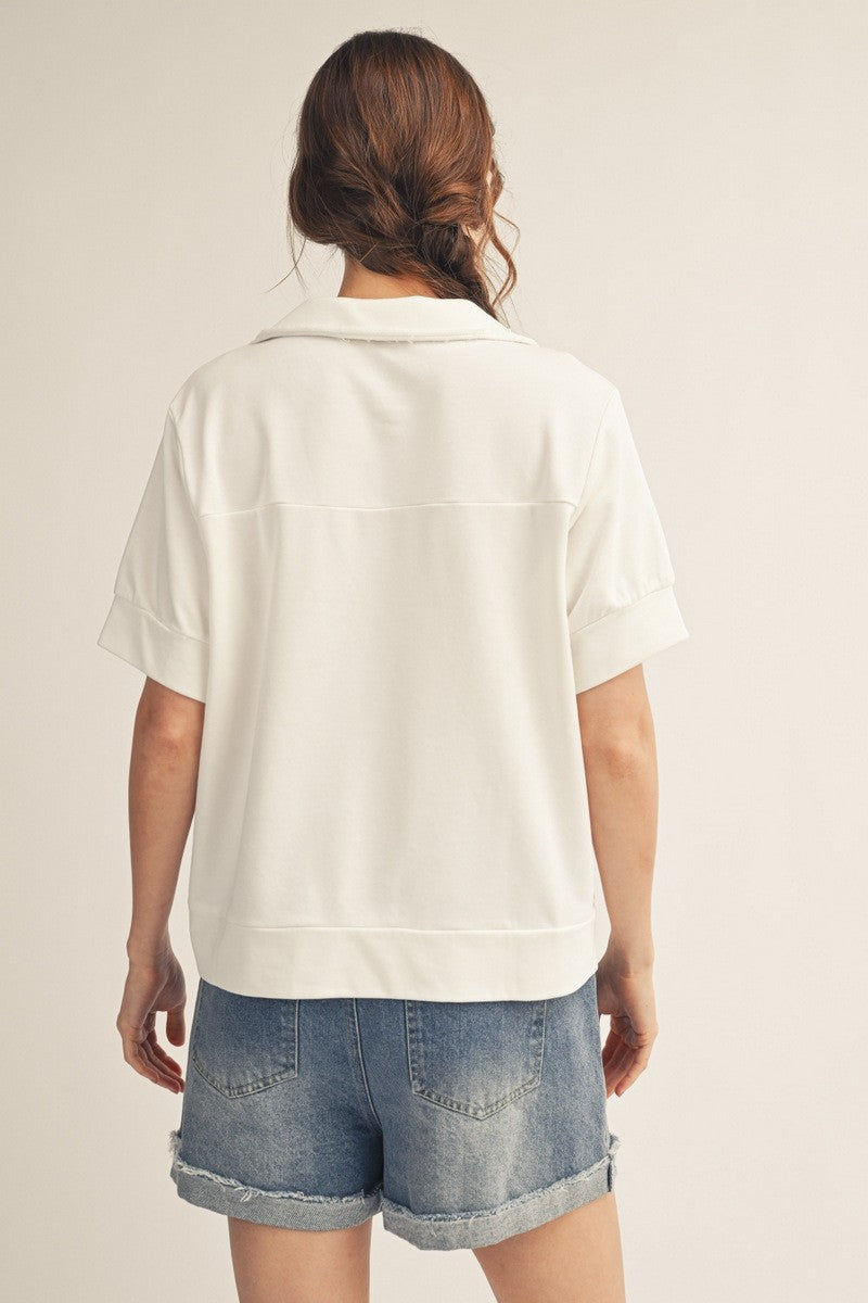 Collared American Flag Top