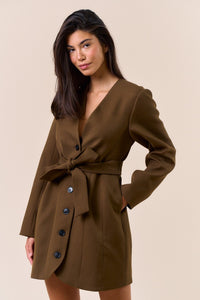 Belted Button-Down Dress