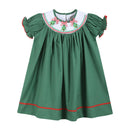 Christmas Tree Smocked Bishop Dress
