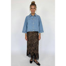 Lace Trim Leopard Maxi Skirt