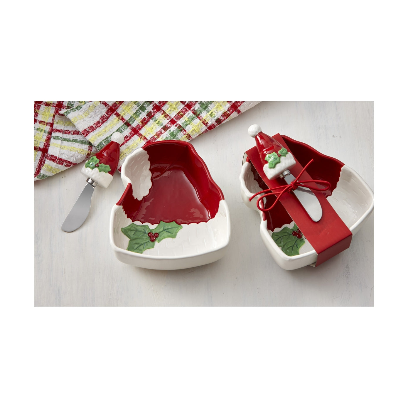 Sculpted Hat Bowl & Spreader Set