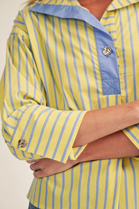 Collared Striped Top