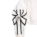 White Bow Sleeve Sweatshirt