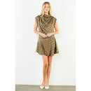 Silk Horse Print Mini Dress