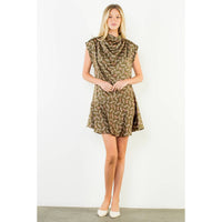Silk Horse Print Mini Dress